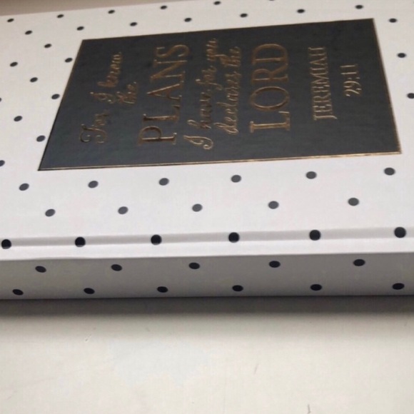 New Journal Hardcover White,Black & Gold Bible Verse Blank Lined Page Book - Picture 7 of 7